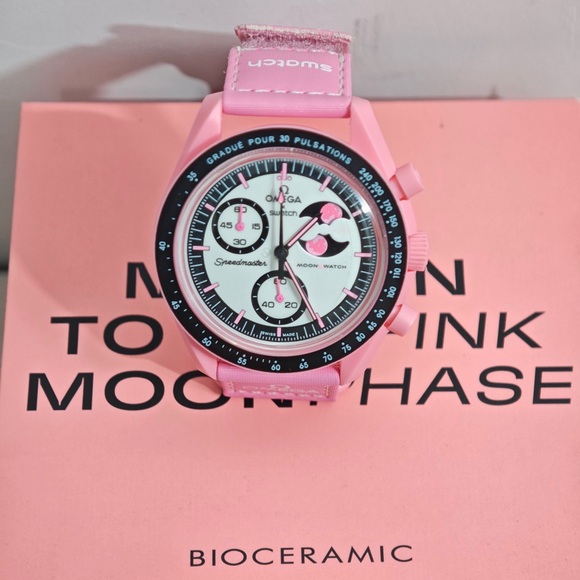 ⚡️Swatch × Omega Moonphase – Pink Moon
